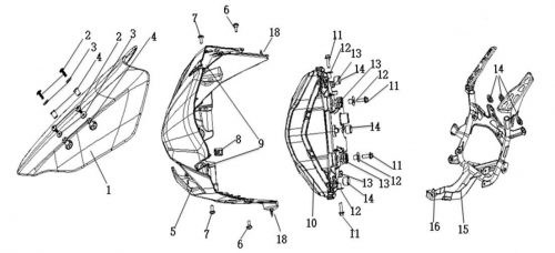 Maverick Headlight, Mount & Windshield