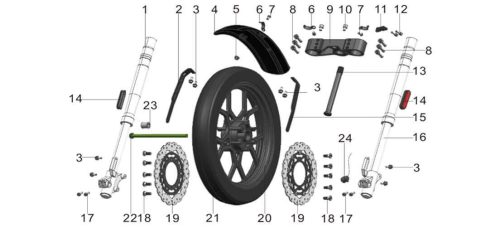 Front Wheel Suspension and Fender